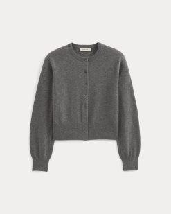 Alternative view of Cashmere Cropped Cardigan | Heather Charcoal