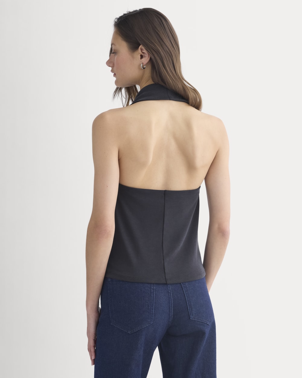 Halter Cowlneck Top in Butterknit | Black - Image 5