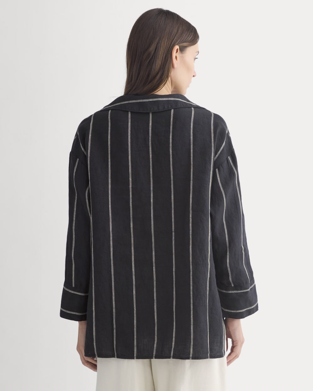 Popover Shirt in Linen | Black - Image 5