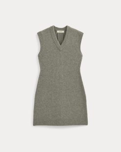 Alternative view of Sweater Mini Dress in Luxe Merino | Heathered Mid-Grey