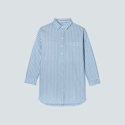 Alternative view of The Way Long Oxford Shirt | Lapis Blue / Bright Jade / Optic White