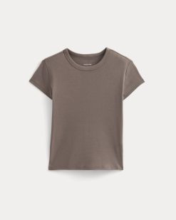 Alternative view of RetroSoft Cotton Crew | Deep Taupe