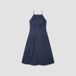 Alternative view of The Structured Cotton Bell Dress | Navy