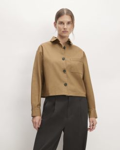 The Structured Cotton Cropped Shirt | Toasted Coconut