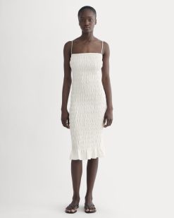 The Smocked Column Dress | Bone