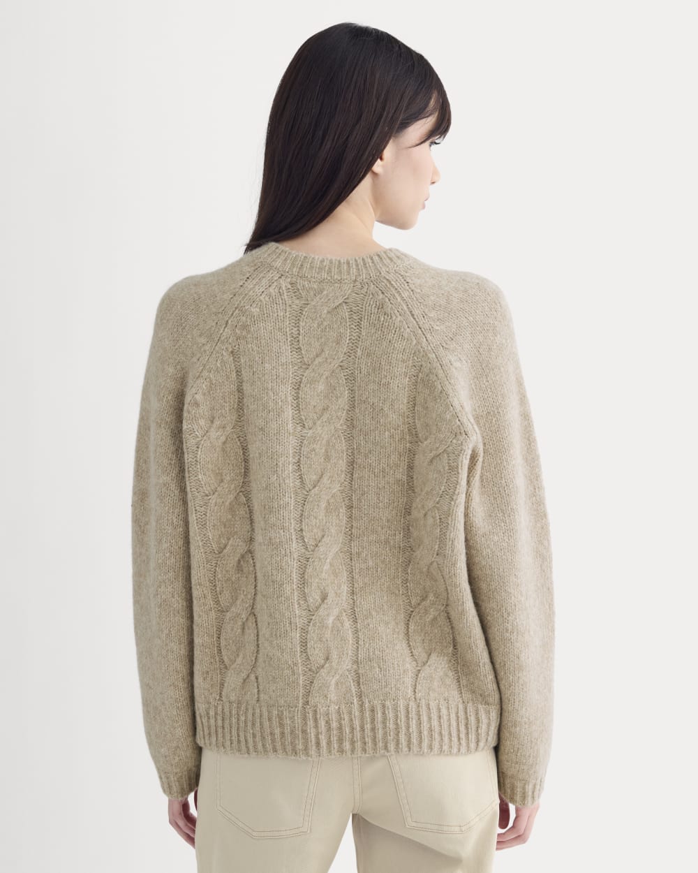 Cloud Cable V-Neck Sweater | Heathered Oatmeal - Image 5