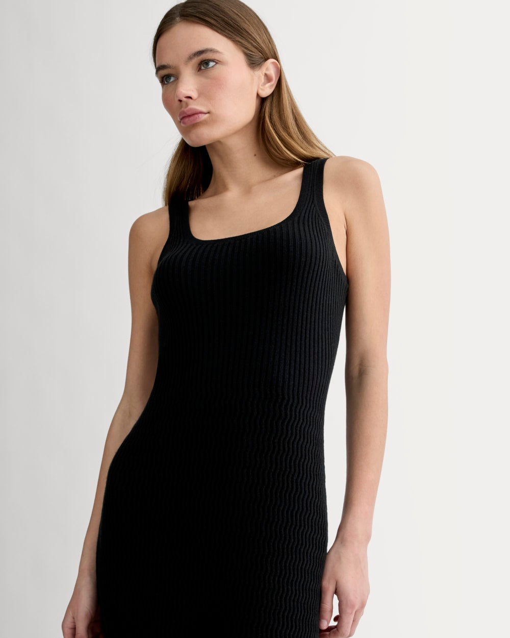 The Crochet Knit Tank Dress | Black - Image 3