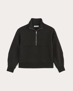 Alternative view of Luxe Fleece Half-Zip Sweatshirt | Black