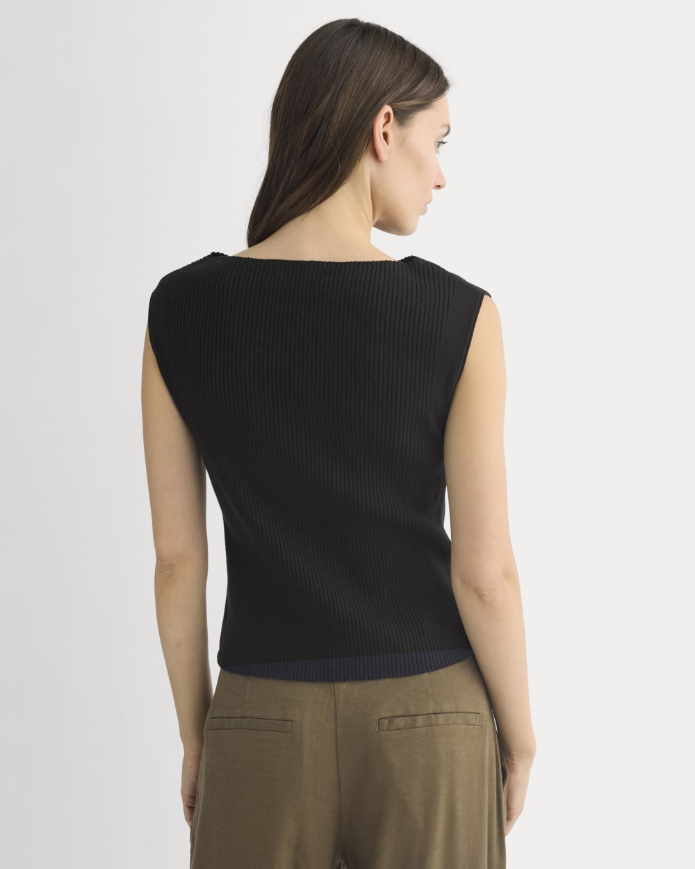 Boat-Neck Ribbed Knit | Black - Image 5