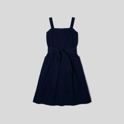 Alternative view of The Organic Cotton Herringbone Dress | Navy