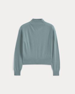 Alternative view of Mockneck Sweater In Ultrafine Merino | Gray Mist