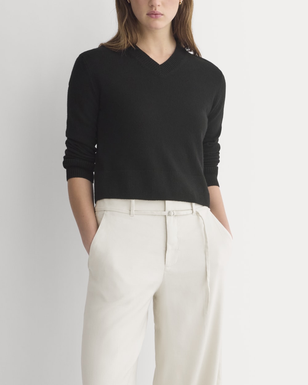 Wide-Leg Belted Pant in Stretch Linen | Birch | Regular - Image 4