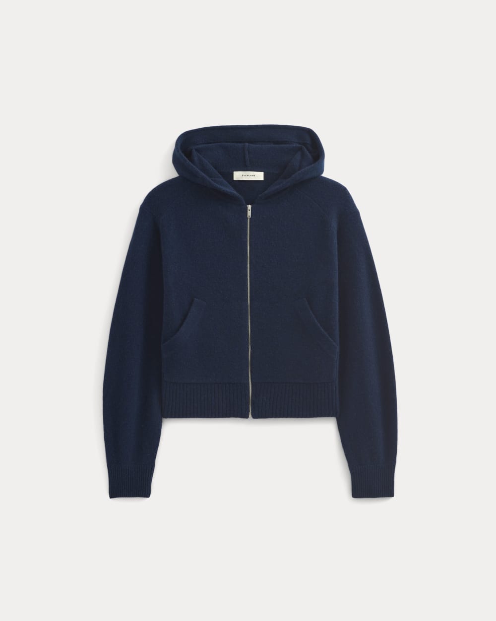 Full-Zip Hoodie in Wool Cashmere | Navy - Image 2