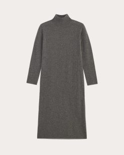 Alternative view of The Turtleneck Sweater Dress in Cashmere | Heather Charcoal