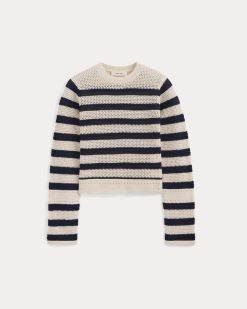 Alternative view of Open Knit Long-Sleeve Crew in Everyday Cotton | Canvas / Navy