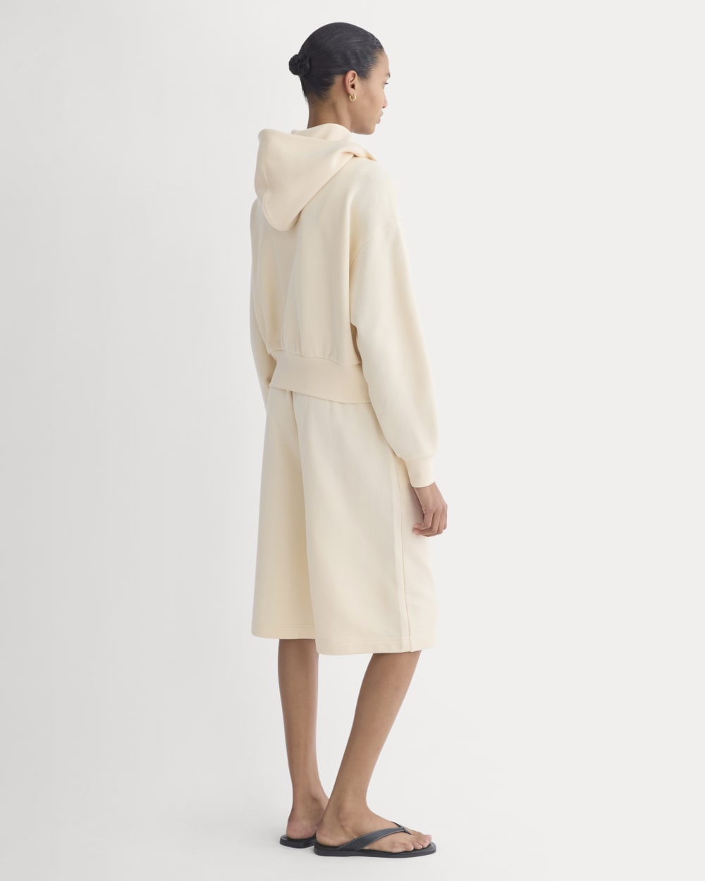 Lightweight Terry Cropped Full-Zip | Parchment - Image 5