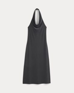 Alternative view of Cowlneck Halter Dress in Butterknit | Black