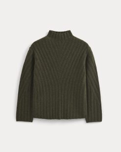 Alternative view of Funnel-Neck Sweater in Wool Cashmere | Heather Beech