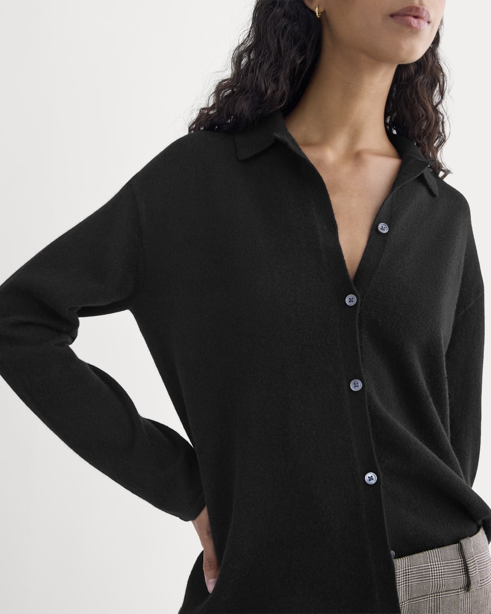 Cashmere Button-Up Shirt | Black - Image 4
