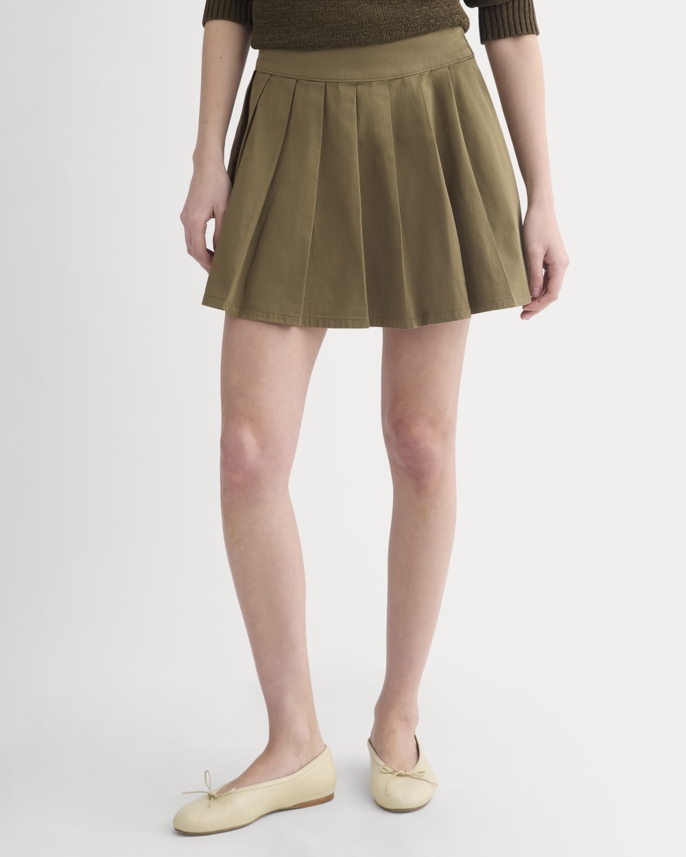 Utility Pleated Mini Skirt | Olive - Image 3