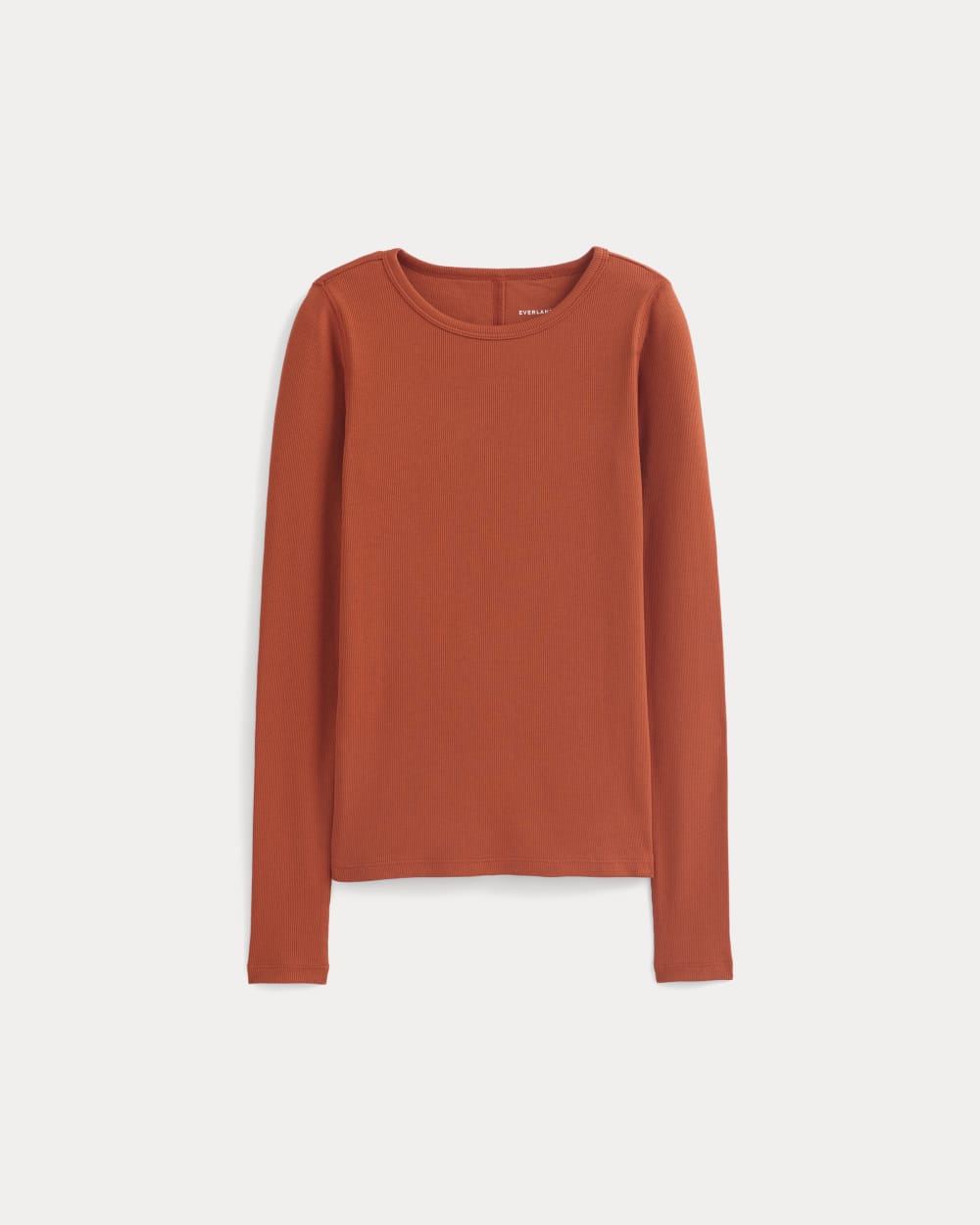 The Luxe Rib Long-Sleeve Crew | Rust - Image 2