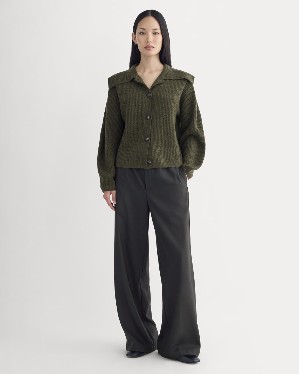 Fisherman Cardigan in Wool Cashmere | Heather Beech - Image 3