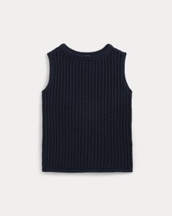 Alternative view of Open-Knit Tunic Vest in Elevated Cotton | Navy
