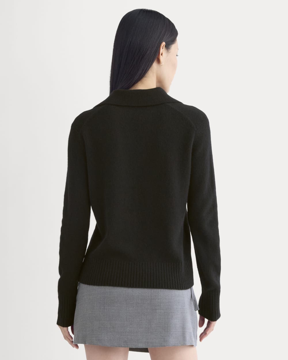 Cashmere Polo Sweater | Black - Image 5