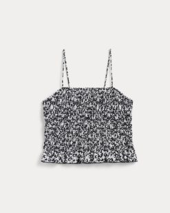 Alternative view of The Smocked Tank | Bone / Black Floral