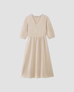 Alternative view of The TENCEL™ Puff-Sleeve Dress | Whisper Pink
