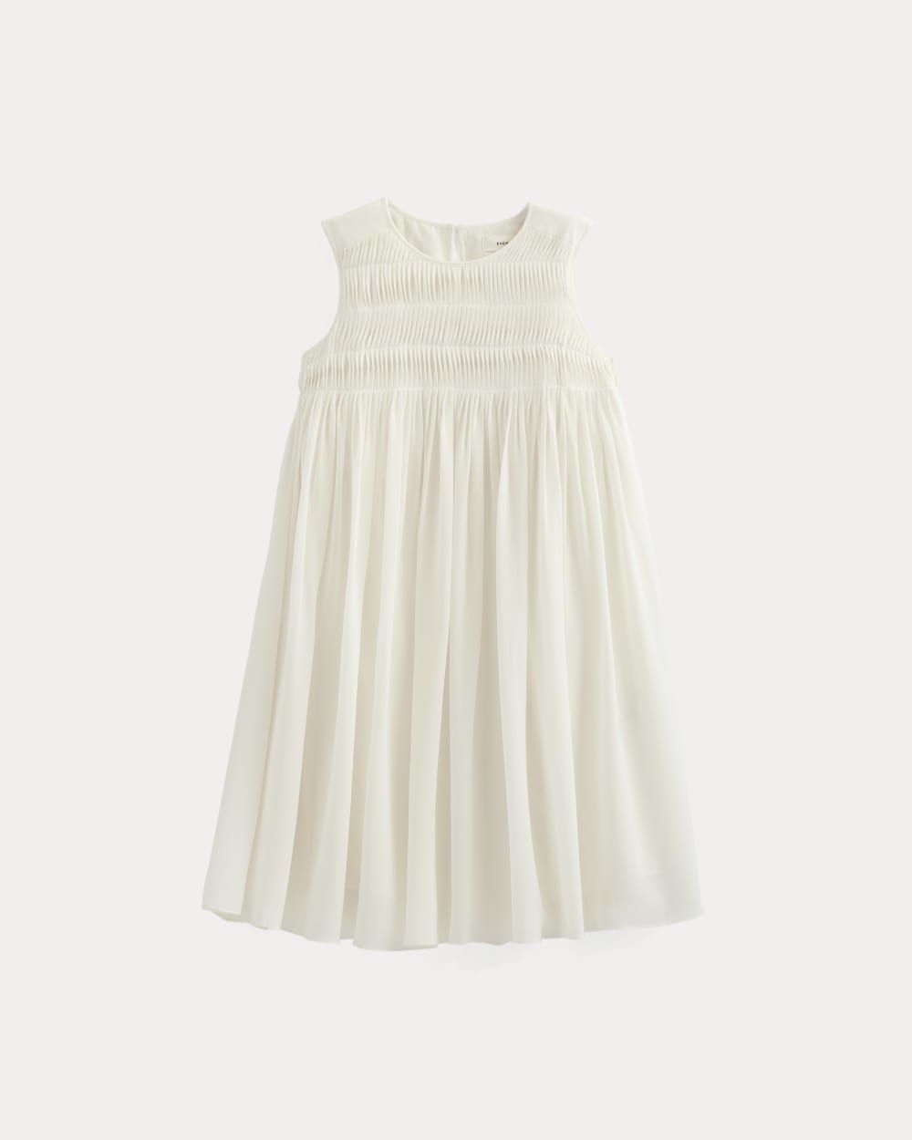 Twisted Pleated Mini Dress in Silk Georgette | Bone - Image 2