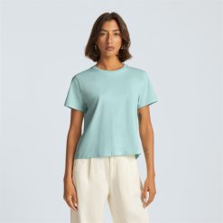 Alternative view of The Box-Cut Tee in Essential Cotton | Ice Blue | No Pocket
