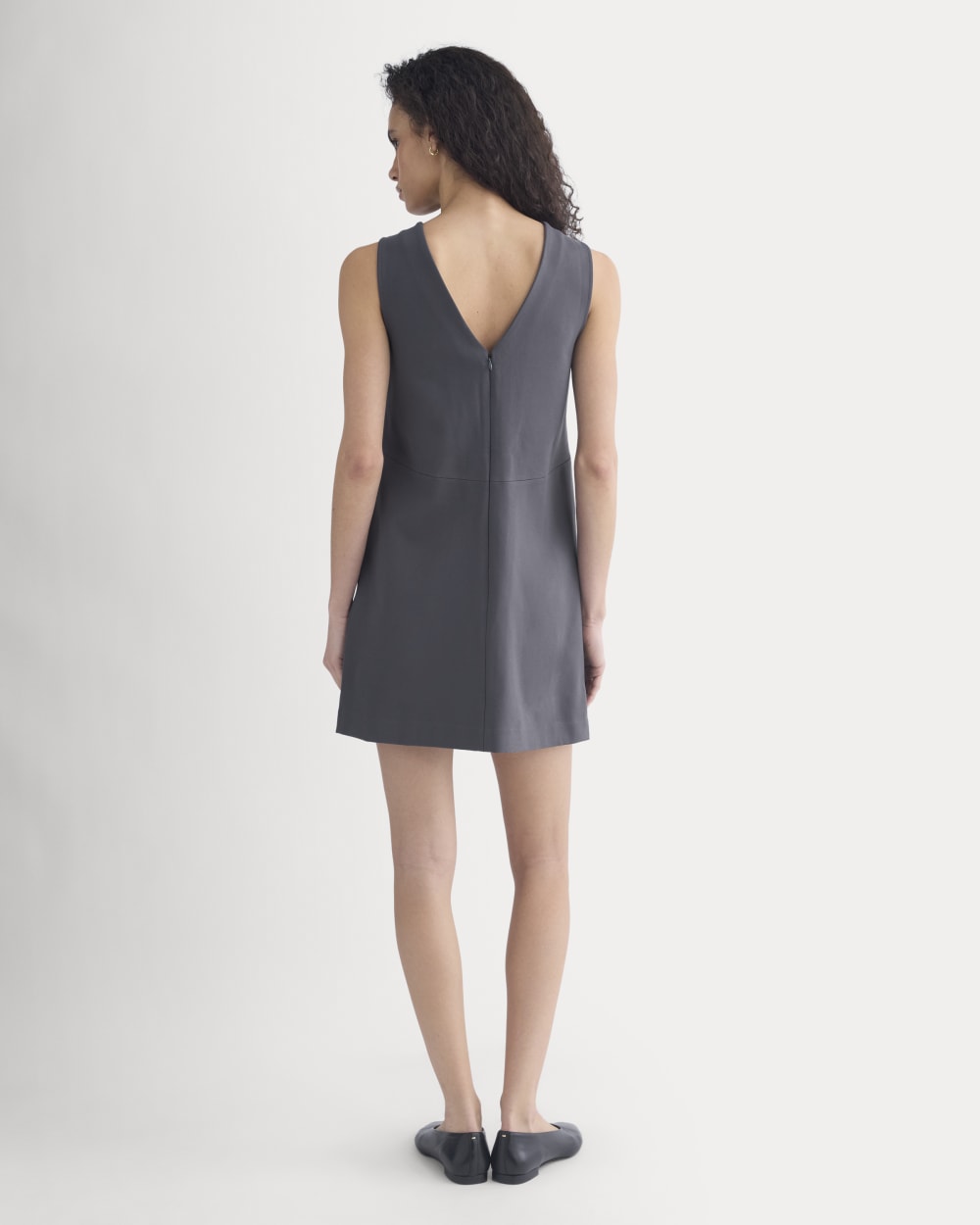 Ponte V-Neck Mini Dress | Graphite - Image 5