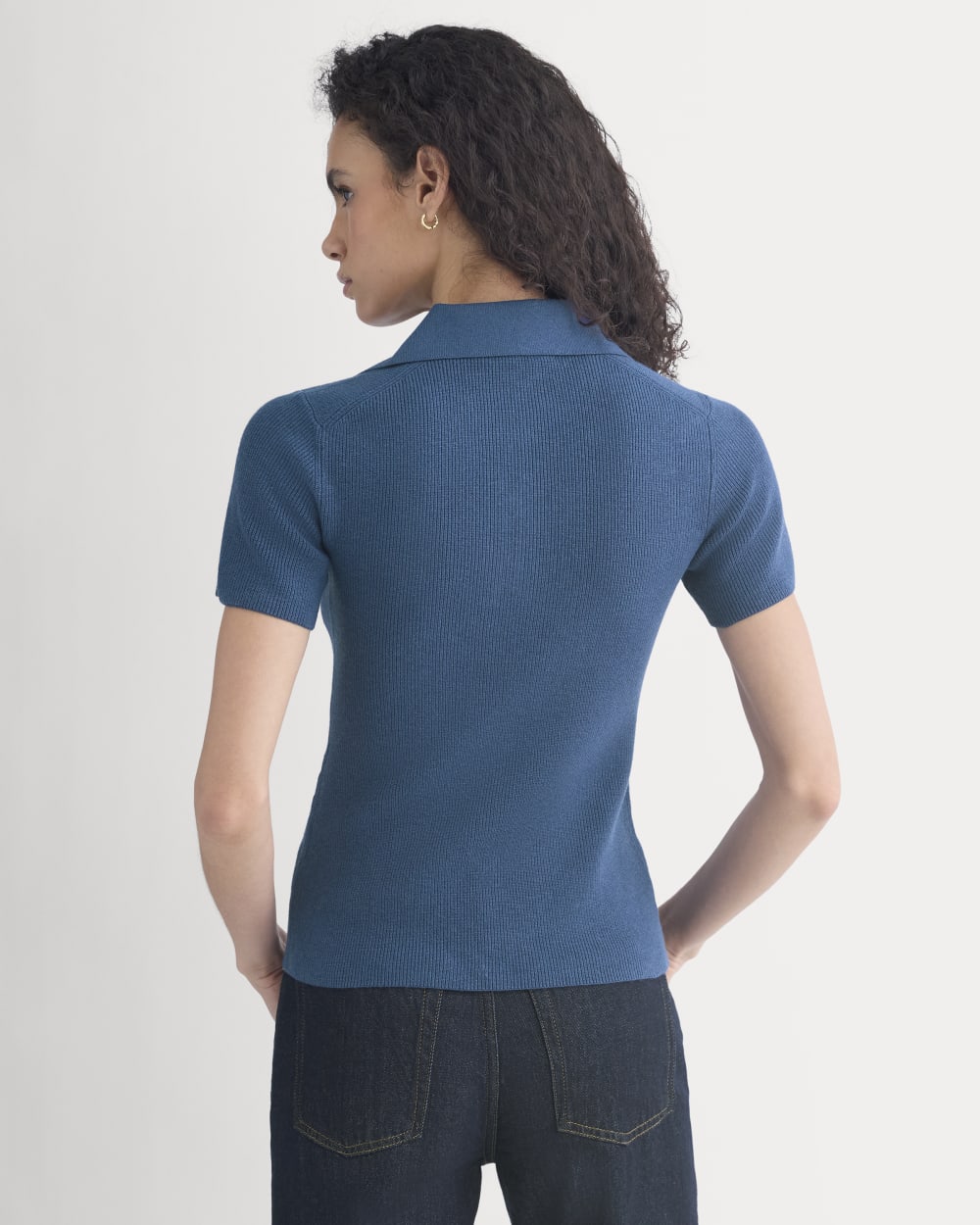Knit Quarter-Zip Polo | Estate Blue - Image 6