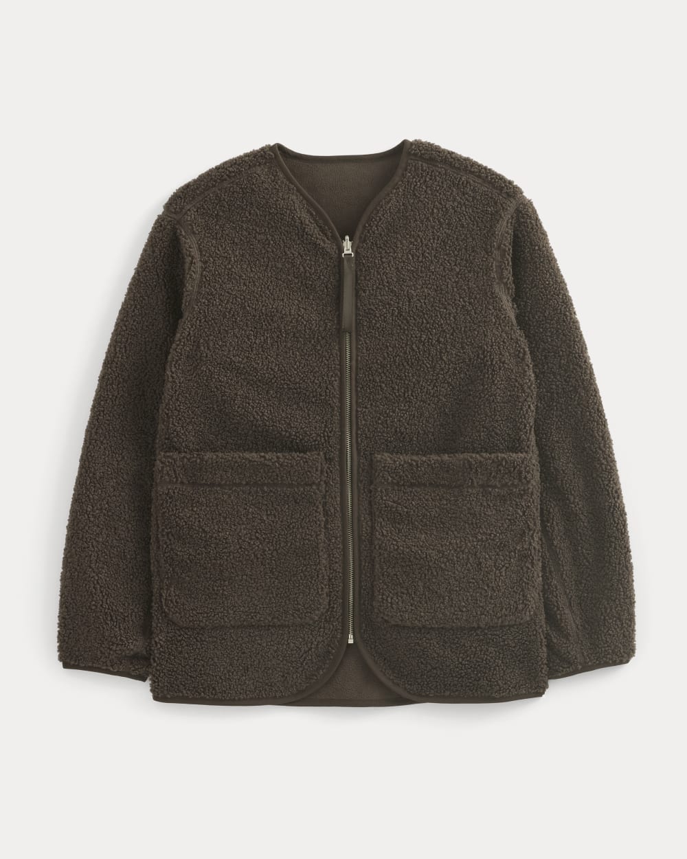 Reversible Teddy Jacket | Coffee Bean - Image 2