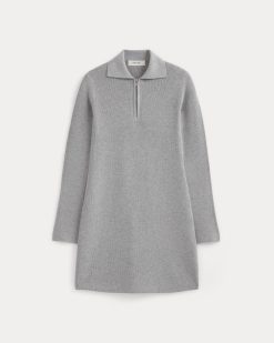 Alternative view of Knit Quarter-Zip Polo Dress | Light Heathered Grey