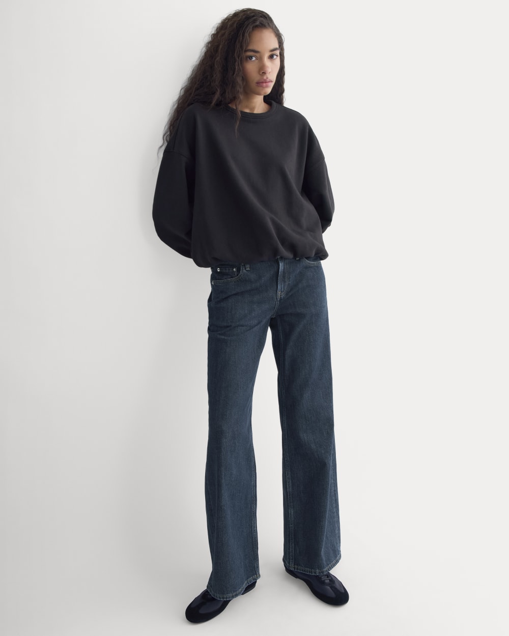 Lightweight Terry Bubble Sweatshirt | Black - Image 5