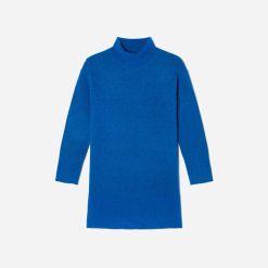 Alternative view of The Cozy Stretch Turtleneck Dress | Heathered Lapis Blue