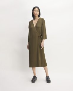 The Ribbed Wrap Midi Dress | Beech