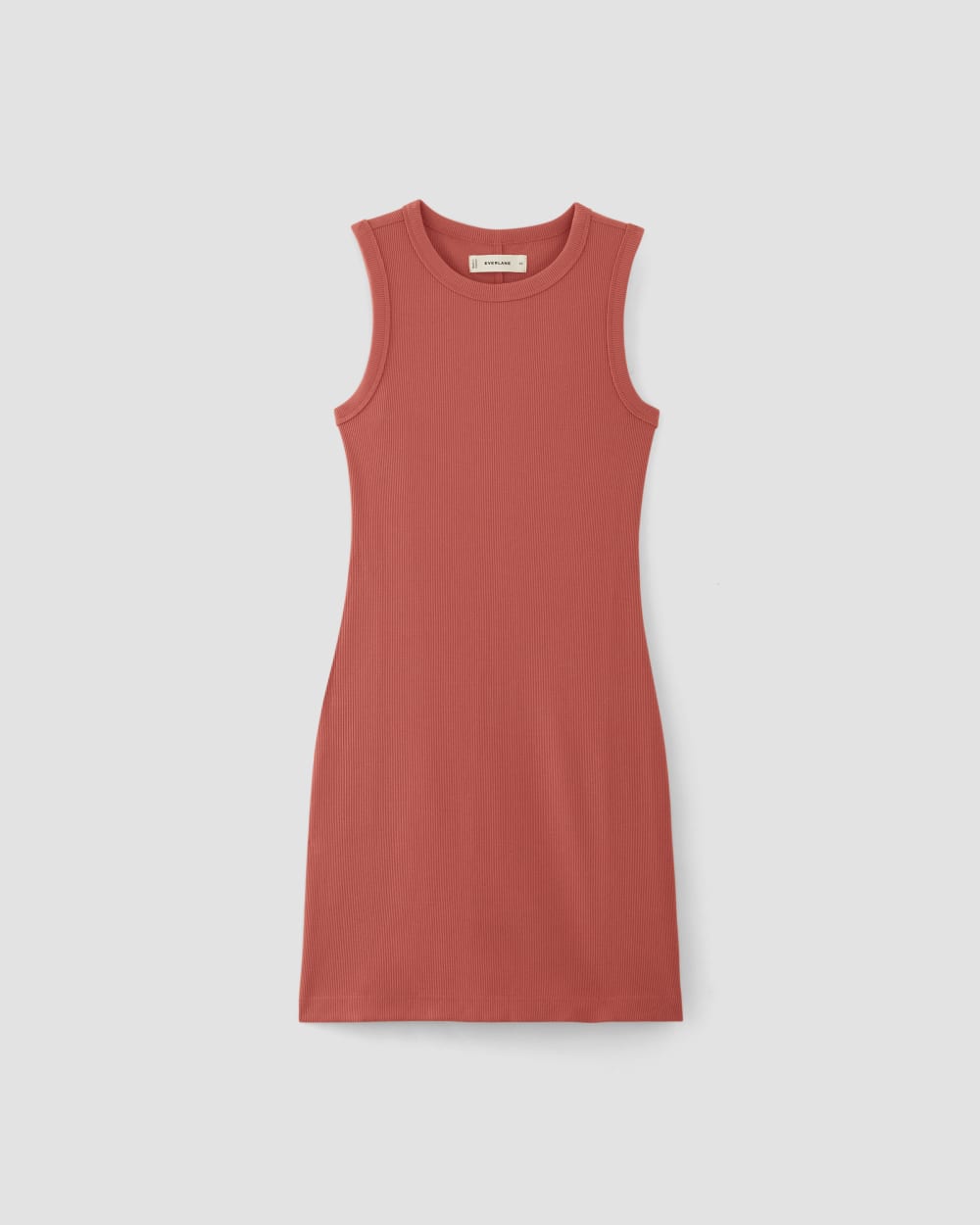 The Ribbed Mini Dress | Coral - Image 2