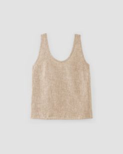 Alternative view of The Scoop Tank in Linen | Cornstalk Chambray