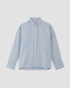 Alternative view of The Boxy Overshirt in Buttersoft | Chambray Blue
