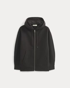 Alternative view of Luxe Fleece Oversized Full-Zip Hoodie | Black