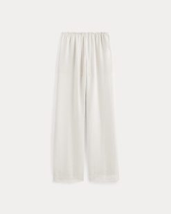 Alternative view of The Drawstring Pant in Linen | Natural Chambray