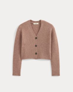 Alternative view of High V Cropped Cardigan in Alpaca | Heather Ash Rose