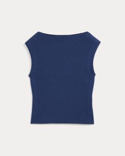 Alternative view of Boat-Neck Ribbed Knit | Estate Blue