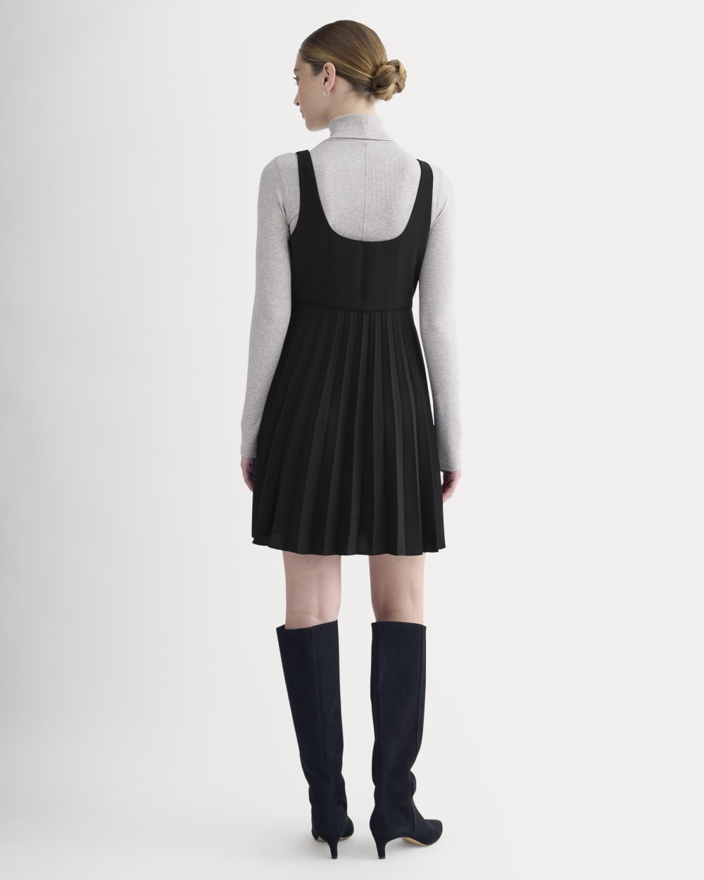 Drapey Crepe Mini Dress | Black - Image 4