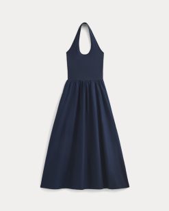 Alternative view of Halter Dress in Ultrasoft Cotton | Navy