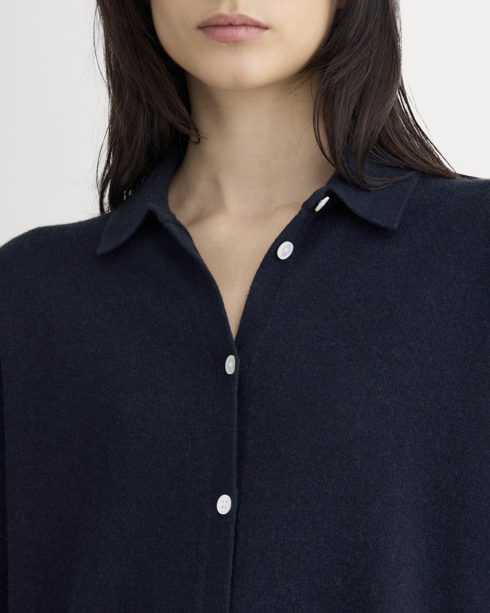 Cashmere Button-Up Shirt | Navy - Image 5