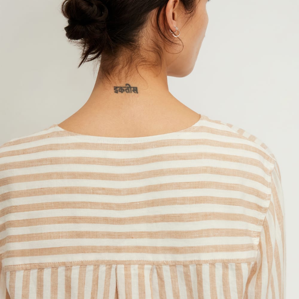 The Linen Popover Shirt | Bone / Caramel - Image 5